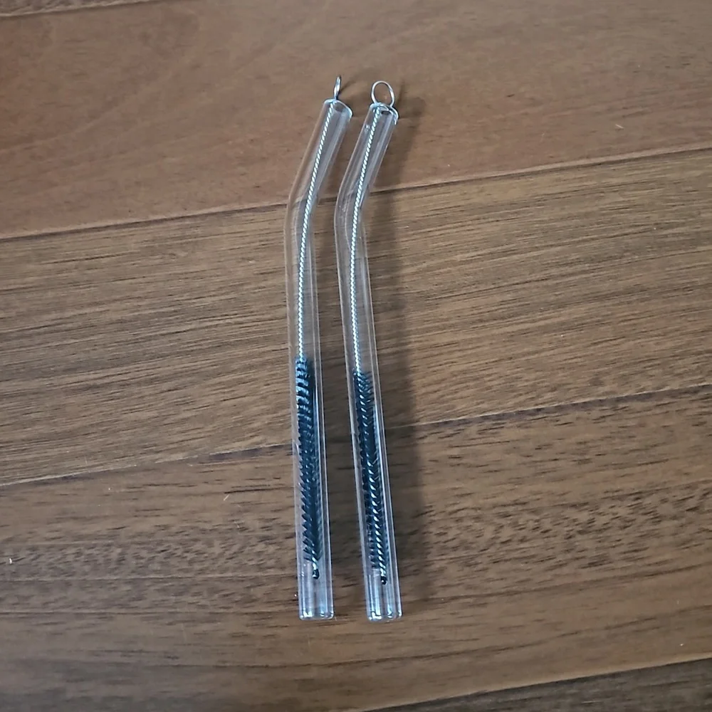 Reusable glass straws with cleaners (0726)
